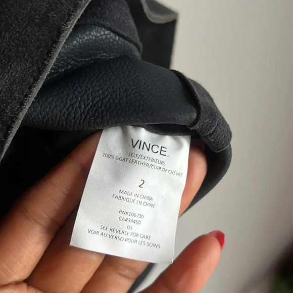 NEW Vince Suede goat leather V Neck Shift Dress - Picture 9 of 14